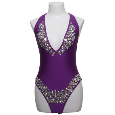 Swimsuit (Purple) from ASOS Swim Elastane, Polyamide