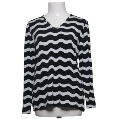 Langærmet t-shirt (Sort, Hvid) fra Mika Piirainen Marimekko Elastan, Viscose