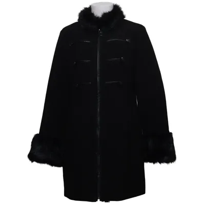 Coat (Black) from Flash Woman Elastane, Polyester, Viscose