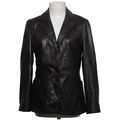 Läderkavaj (Brun) från Zara Basic Skinn, Polyester