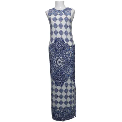 Långklänning (Blå, Vit, Flerfärgad) från Warehouse Elastan, Polyester