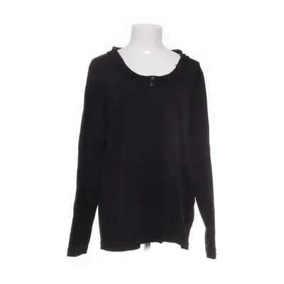 Henley shirt (Zwart) van Cappuccini Elastaan