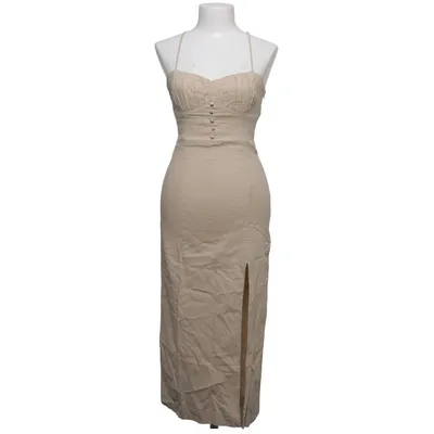 Maxi dress (Beige) from Zara Elastane, Linen, Viscose