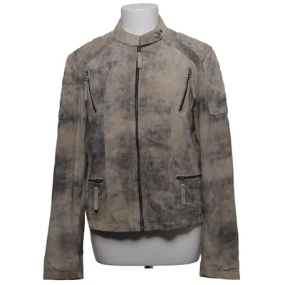 Leather jacket (Gray) from Apple of Eden Leather, Polyester