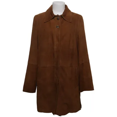 Veste longue en cuir (Marron) de PG Leather Fashion Cuir