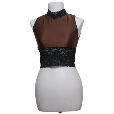 Crop top (Marron, Noir) de Pompadour Élasthane, Polyamide