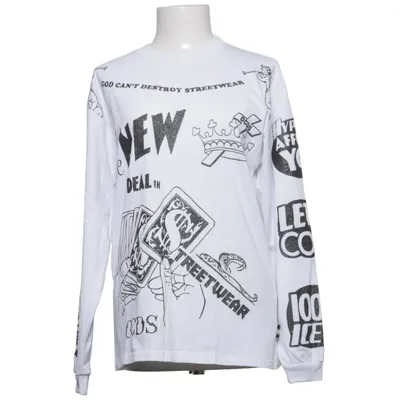 Långärmad t-shirt (Vit, Svart) från GCDS Bomull