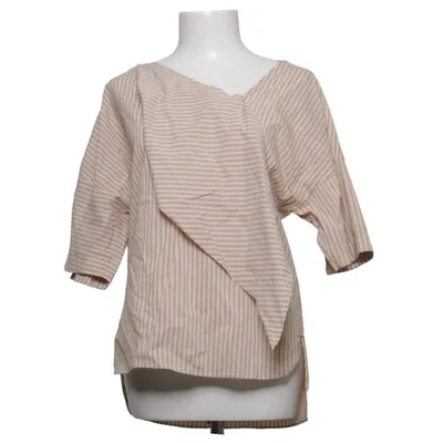 Bluse (Beige, Hvid) fra Adolfo Dominguez Bomuld, Elastan, Polyamid
