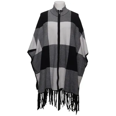 Poncho (Black, White, Gray) from Christian Siriano Polyamide, Polyester, Viscose