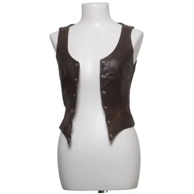 Leren vest (Bruin) van Helena Sorel