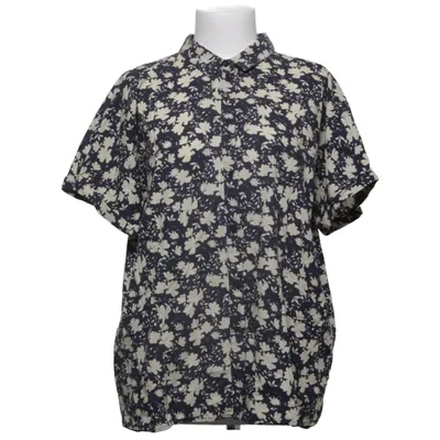 Korte mouwen shirt (Blauw, Beige) van Hessnatur Katoen