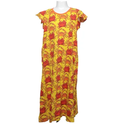Långklänning (Gul, Orange, Röd, Flerfärgad) från Duns Sweden Ekologisk bomull