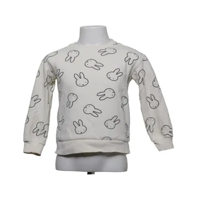 Collegetröja (Vit, Svart) från Miffy Bomull, Polyester