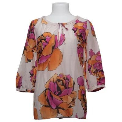 Blouse (Roze, Oranje, Wit) van Luisa Cerano Katoen, Zijde