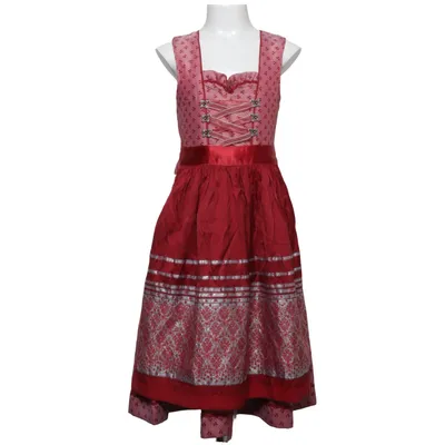 Dirndl (Röd, Silverfärgad, Flerfärgad) från Isar-Trachten Polyester