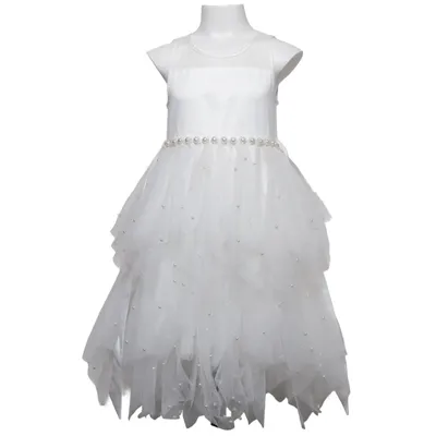 Blomsterpigekjole (Hvid) fra American Princess Polyester