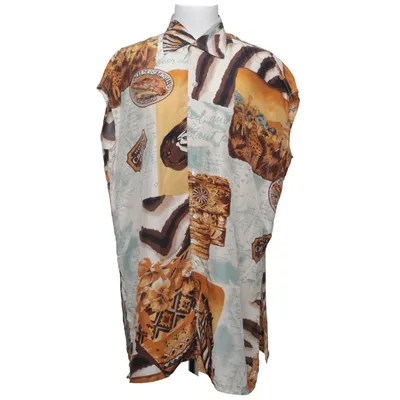 Short sleeve shirt (Brown, Beige, Multicolored) from Di Bari Silk