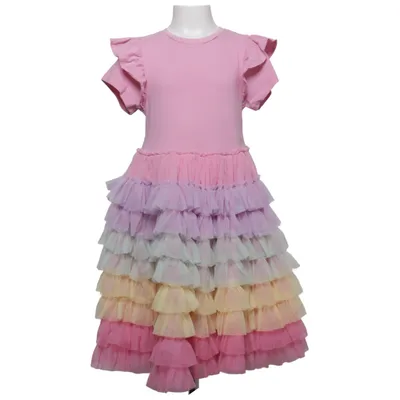 Klänning (Rosa, Flerfärgad) från Little Bird Bomull, Återvunnen polyester