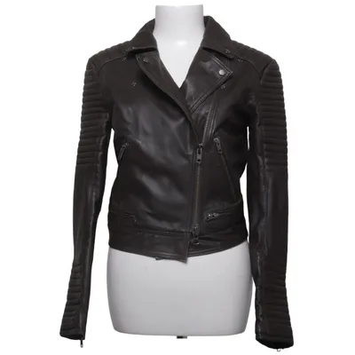 Biker jacket (Brown) from Cigno Nero Cotton, Leather, Polyester