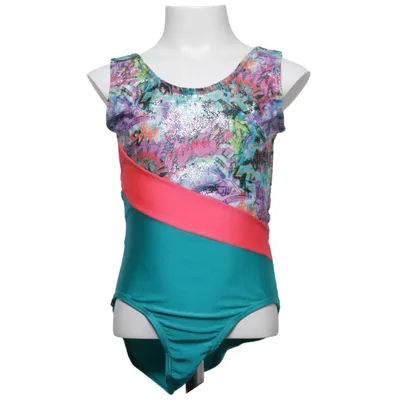 Gymnastics leotard (Turquoise, Pink, Multicolored) from Mondor Elastane, Nylon, Polyester