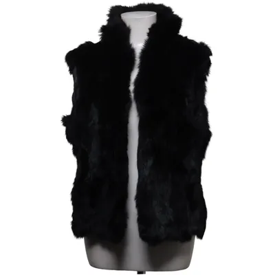 Pälsväst (Svart) från Hollies Polyester, Kaninpäls