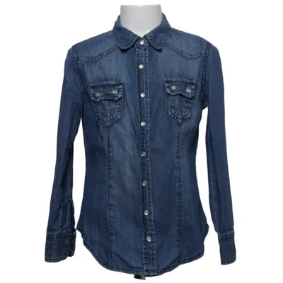 Denim blouse (Blauw) van X-Mail Katoen