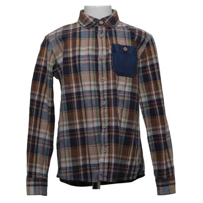 Flannel skjorte (Brun, Blå, Hvid) fra Mango Kids Bomuld