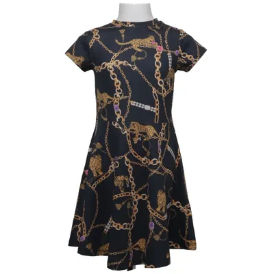 Dress (Black, Gold, Multicolored) from Bluezoo Elastane, Polyester