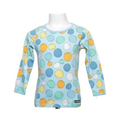 Långärmad t-shirt (Blå, Flerfärgad) från Villervalla Elastan, Ekologisk bomull