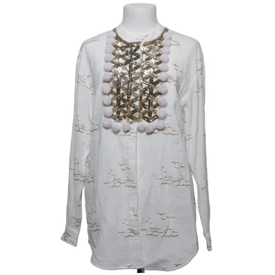 Blouse (Blanc, Or, Multicolore) de Manoush Acrylique, Coton