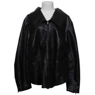 Veste en cuir (Noir) de Ellos Plus Collection Coton, Élasthane, Cuir, Polyester