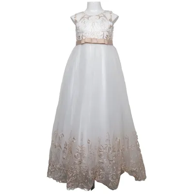 Brudnäbbsklänning (Vit, Beige) Polyester, Viskos