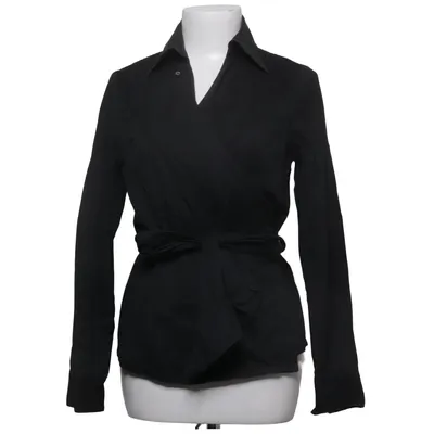 Wrap blouse (Black) from Leon Cotton, Elastane