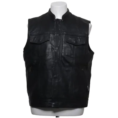 Leather vest (Black) from 4Bikers Leather, Polyester