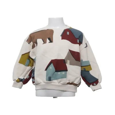 Sweatshirt (Beige, Meerkleurig) van Zara Katoen, Elastaan