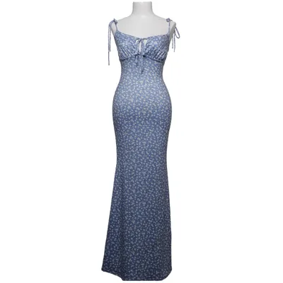 Maxi dress (Blue, White, Multicolored) from Fashion Nova Elastane, Polyester