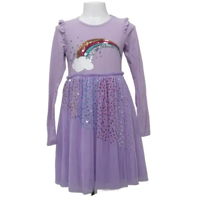 Robe (Violet, Multicolore) de Ellos Coton, Élasthane, Polyester