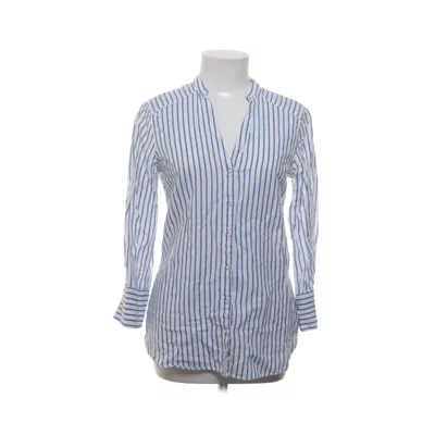 Blus (Blå, Vit) från Zara Basic Bomull, Linne