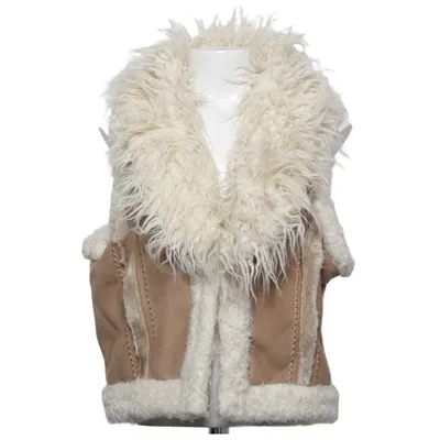 Outer vest (Brown, White) from Kids by Lindex Acrylic, Polyester
