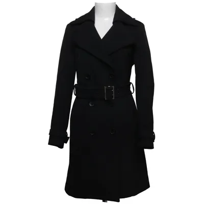Trenchcoat (Schwarz) von Brema Baumwolle, Polyamid, Wolle