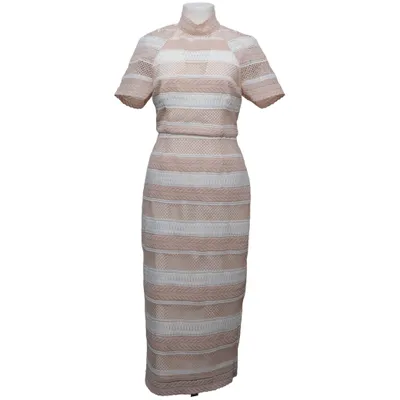 Dress (Beige, White) from Rebecca Vallance Elastane, Polyester