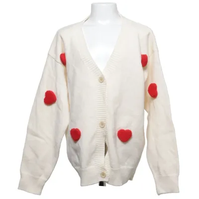 Kofta (Vit, Röd) från Shein Akryl, Polyamid, Polyester