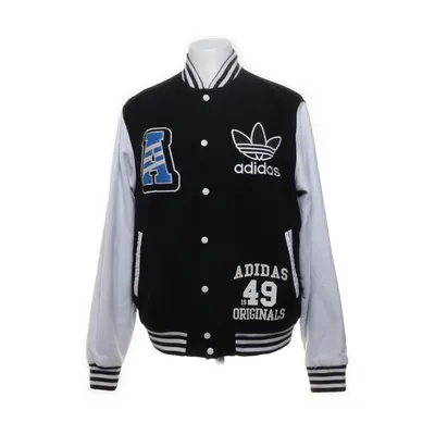 Collegejakke (Sort, Hvid) fra Adidas Originals Polyester, Silke, Viscose, Uld