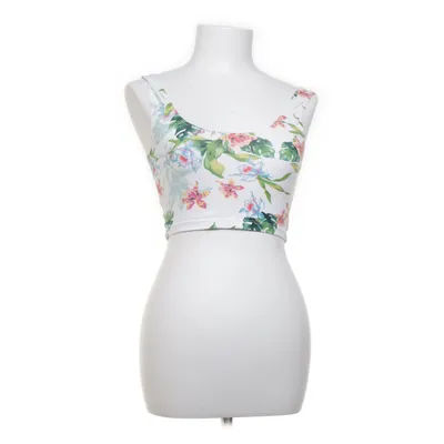 Crop top (Hvid, Flerfarvet) fra American Apparel Bomuld, Elastan