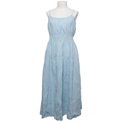 Robe longue (Bleu) de Uniqlo Coton, Lin, Polyester recyclé, Viscose