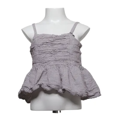 Peplum Top (Braun, Weiß) von Il Gufo Baumwolle, Elasthan
