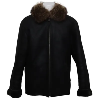 Veste en peau de mouton retournée (Noir) de Casual Collection