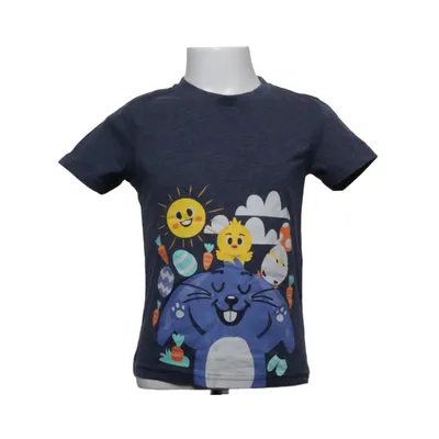 T-shirt (Blå, Flerfarvet) fra Softer Days Bomuld, Polyester