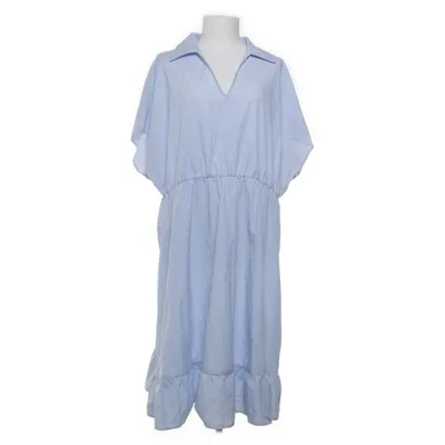 Skjortekjole (Blå, Hvid) fra Shein Curve Polyester