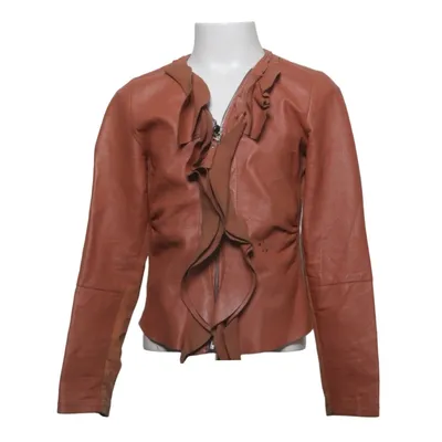Veste en cuir (Marron) de Pinko Up Coton, Élasthane, Cuir